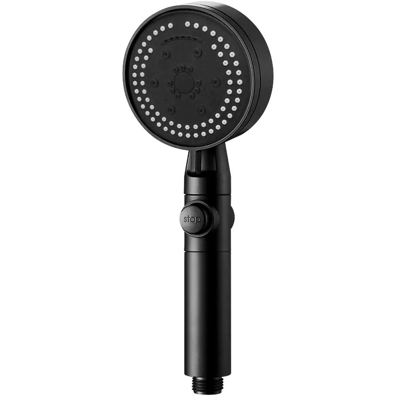 8 Modes Gandage de douche Turbocompresseur Spa Saver de l'eau noire TM-SD-E802