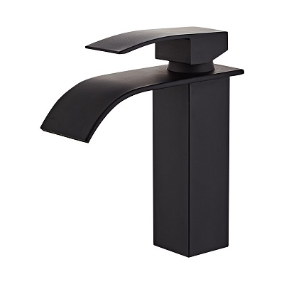 Gold Basin Sink Faucet Deck Mounted Black Hot Cold Water Waterfall Vanity Mixer Taps Torneira Washbasin TM-FA-E001