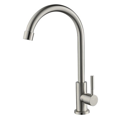 304 Stainless Steel Single Cold Water Kitchen Faucets Tap Mixer Stand Sink Gourmet Cranes Lever TM-FA-E03