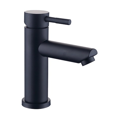 Basin Faucets Stainless Steel Hot Cold Water Black Sink Tap Mixer Deck Mounted Single Handle Lavatory Bathroom TM-FA-ESS03