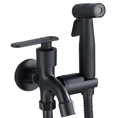 1 In 2 Universal Bidet Sprayer Set Stainless Steel Faucet Partner High Pressure Water Gun Self Clean Toilet Bathroom TM-FA-ESS06