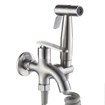 Stainless Steel Bathroom Bidet Sprayer Set Wash Machine Water Tap Toilet hand Kit Faucet With Independent Switch TM-FA-ESS07