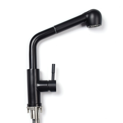 304 Stainless Steel Hot Cold Water Mixer 360 Rotatable Kitchen Black Save Tap Faucet With 2 Functions Pull Out Sprayer TM-FA-SS016