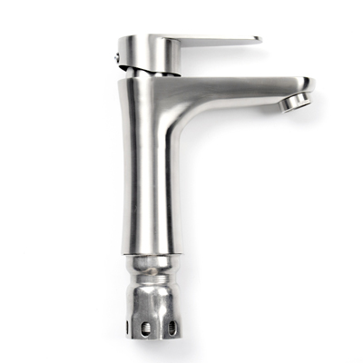 Bathroom Vessel Sink Faucet Brushed Nickel Bowl Tall Body Single Handle One Hole Deck Mount Stainless Steel TM-FA-SS029