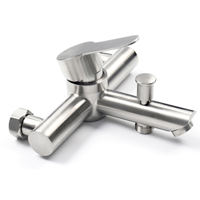 Wall Mount Cold Hot Water Mixer 304 Stainless Steel Triple Valve Nozzle Tap Bathtub Faucet Bathroom Shower TM-FA-SS036