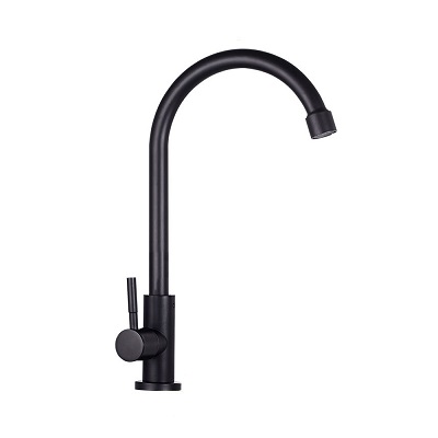 Lead Free 304 Stainless Steel Black Single Cold Water 360° Rotate Balcony Tap Bathroom Sink Mixer Kitchen Basin Faucet TM-FA-SS058