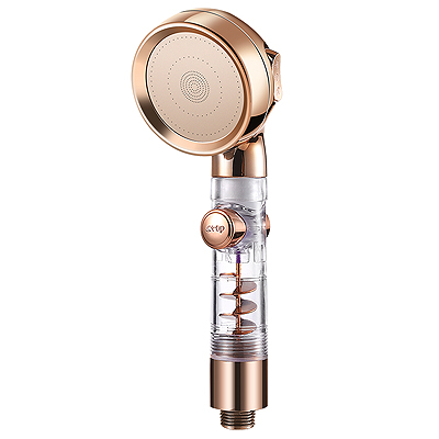 Turbocharged Golden Shower Head 3 Mode High Pressure Spa Filter With Button TM-SD-3147