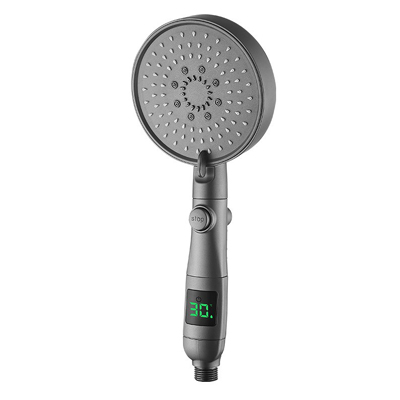 5 Functions Shower Head Hand Big Digital LED Display Rainfall Black One Stop Water Bath TM-SD-E505