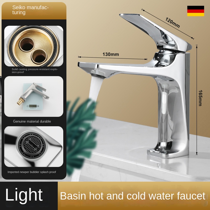 Beckenspüle Wasserhahn heißer und kaltes Mixer Eingriff Deck montiertes Waschraum Wasserhahn Messing Core TM-Fa-E005